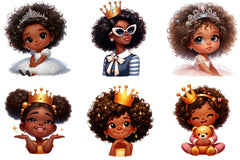 Quirky African American Girl Crown Clipart Bundle - CraftNest - Digital Crafting and Art