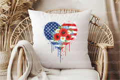 Patriotic USA Flowers Heart Clipart Bundle for 4th of July - CraftNest - Digital Crafting and Art