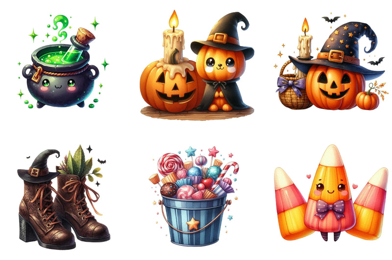 Cute Halloween Clipart Bundle - CraftNest - Digital Crafting and Art