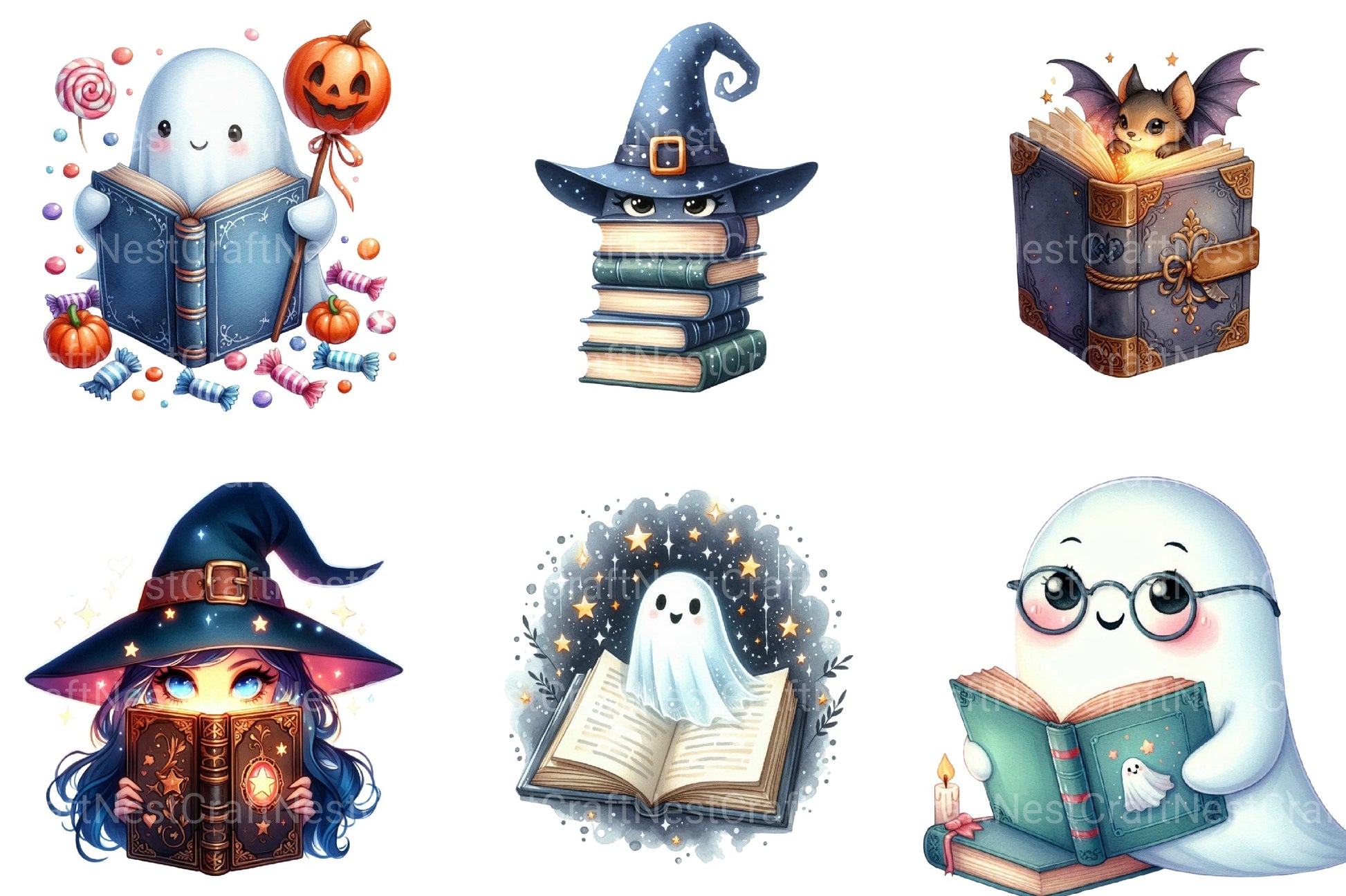 Green & White Halloween Clipart Bundle 2 - CraftNest - Digital Crafting and Art