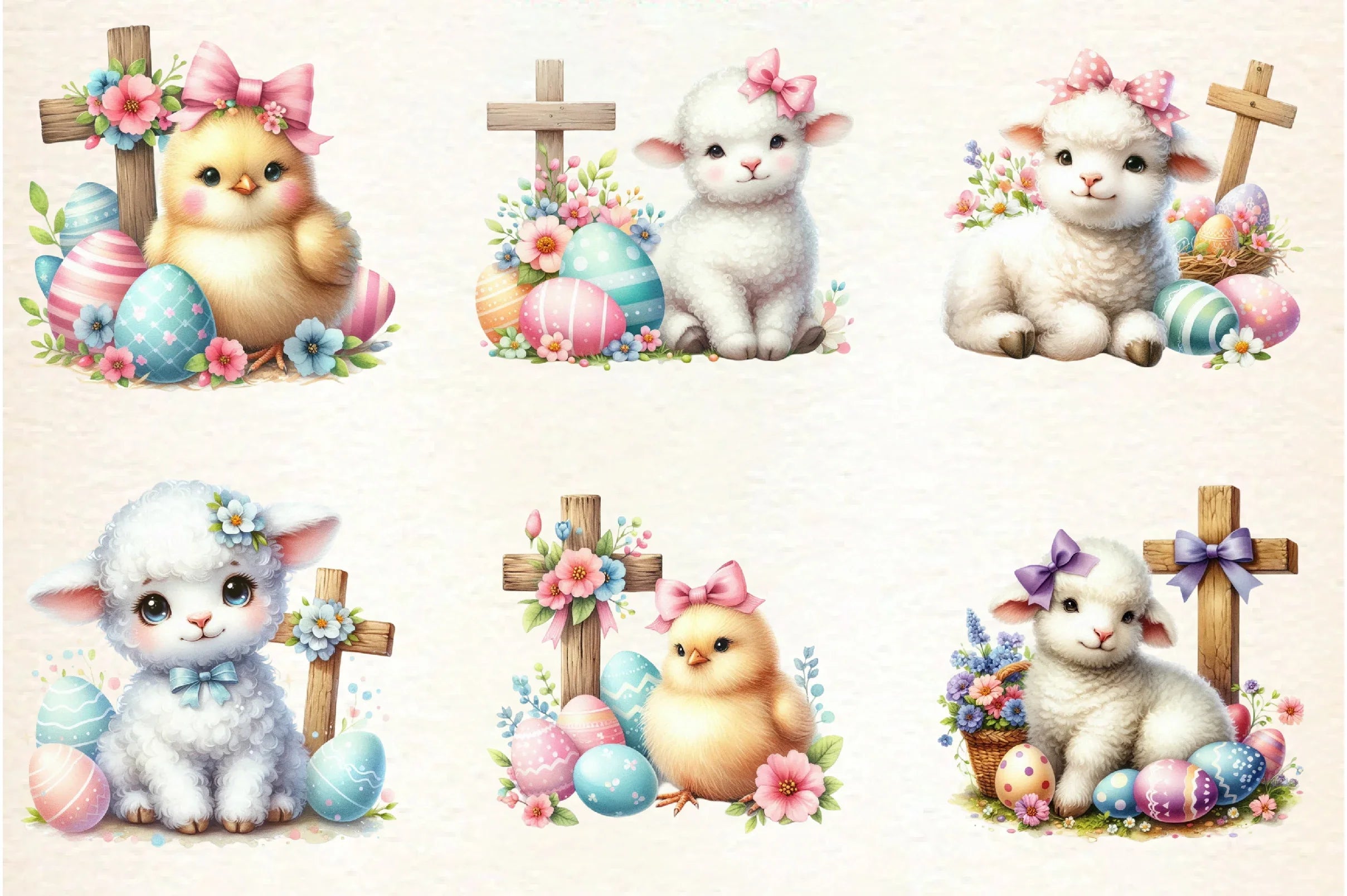 Easter Lamb & Goose Clipart Bundle - CraftNest - Digital Crafting and Art