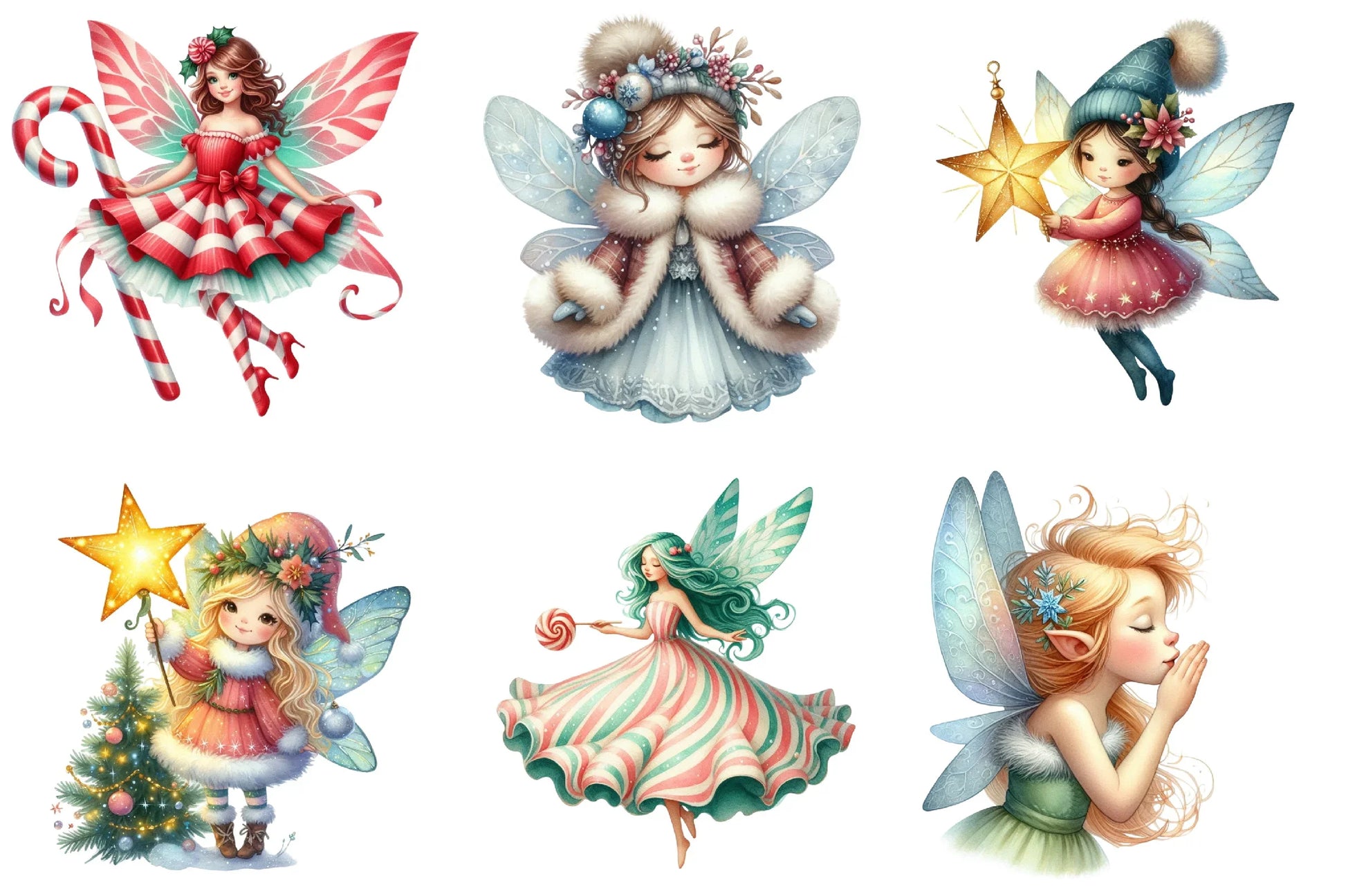 Christmas Fairy Clipart Bundle - CraftNest - Digital Crafting and Art