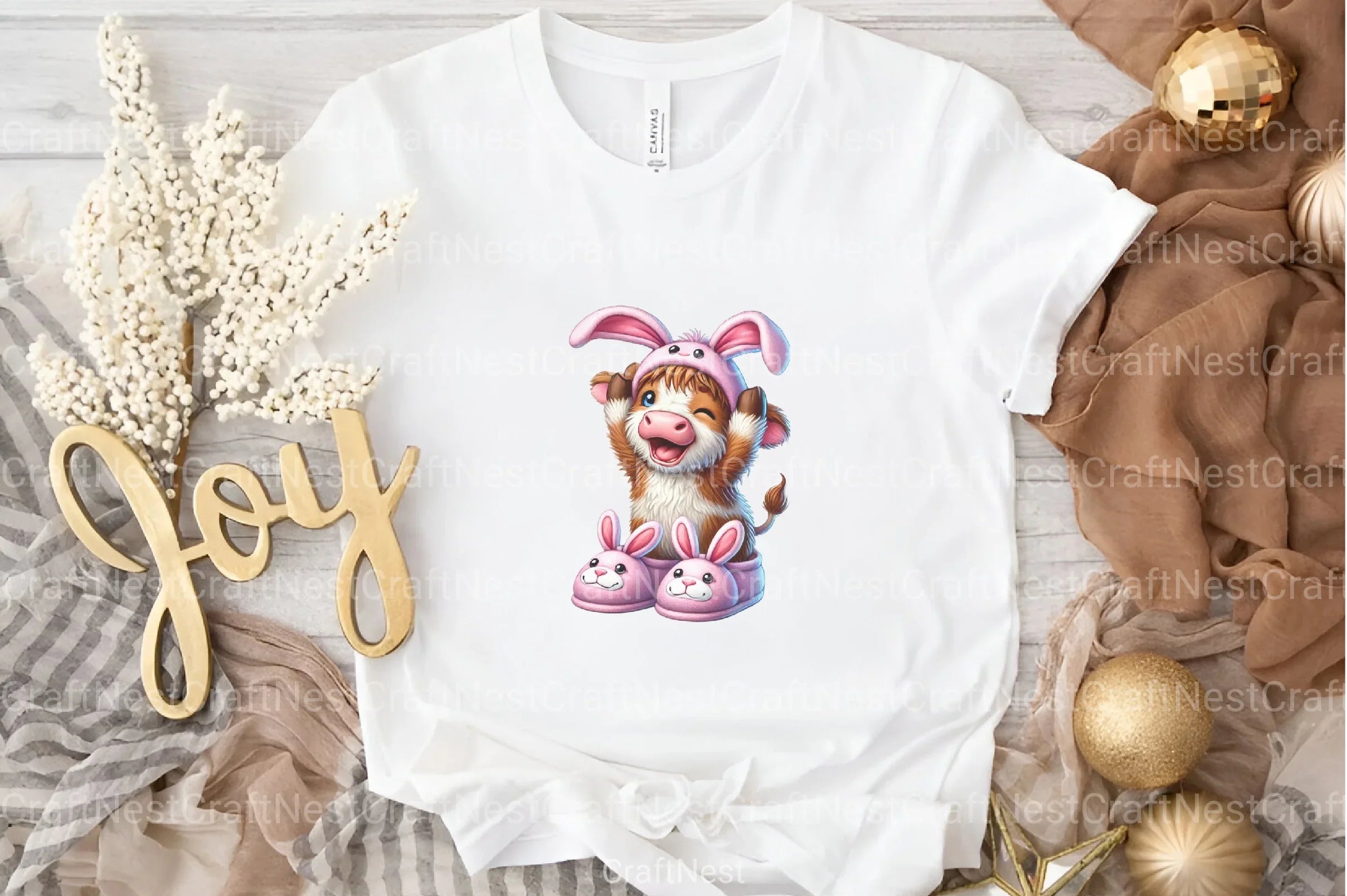 Easter Highland Cow Clipart Bundle 33 - CraftNest - Digital Crafting and Art