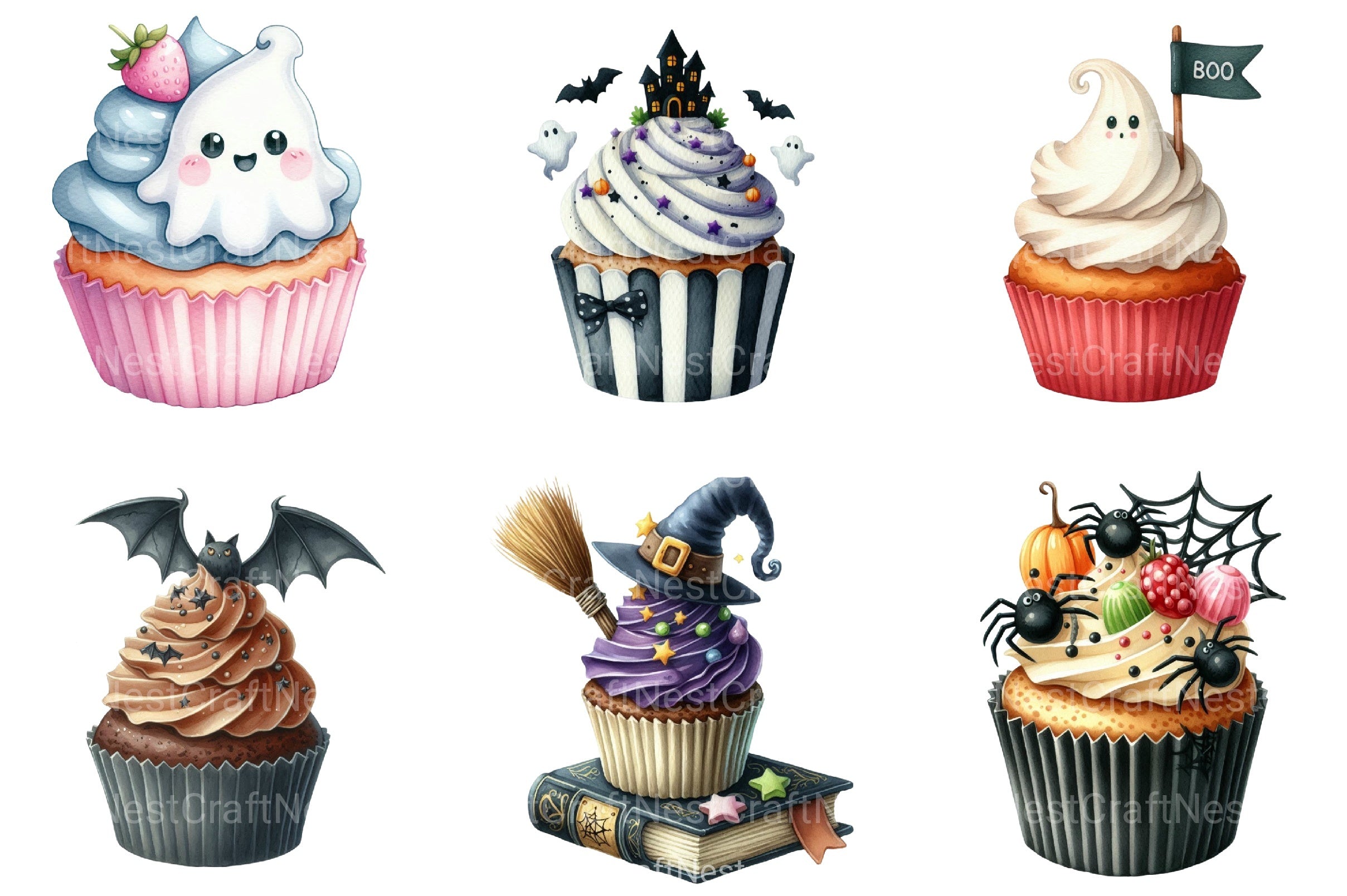 Halloween Cupcakes Clipart Bundle - CraftNest - Digital Crafting and Art