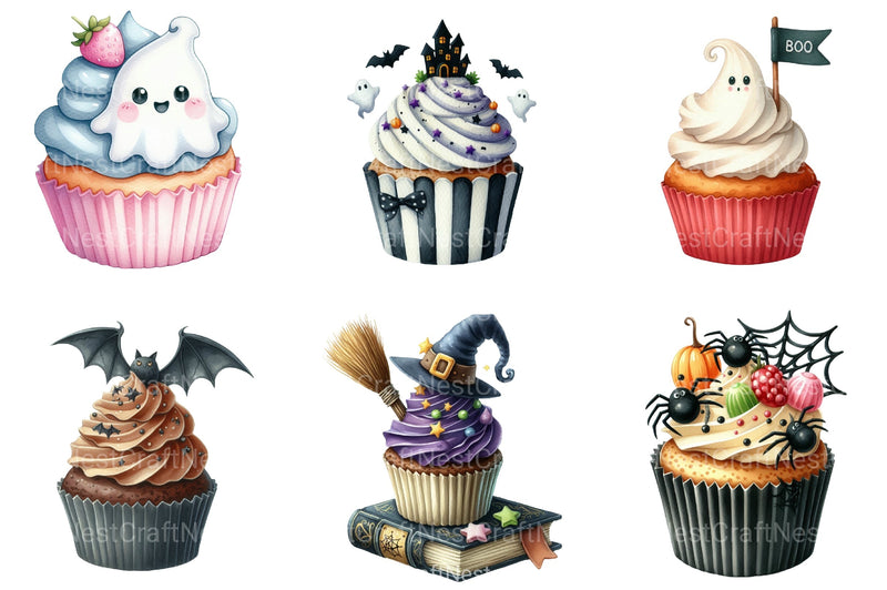 Halloween Cupcakes Clipart Bundle - CraftNest - Digital Crafting and Art