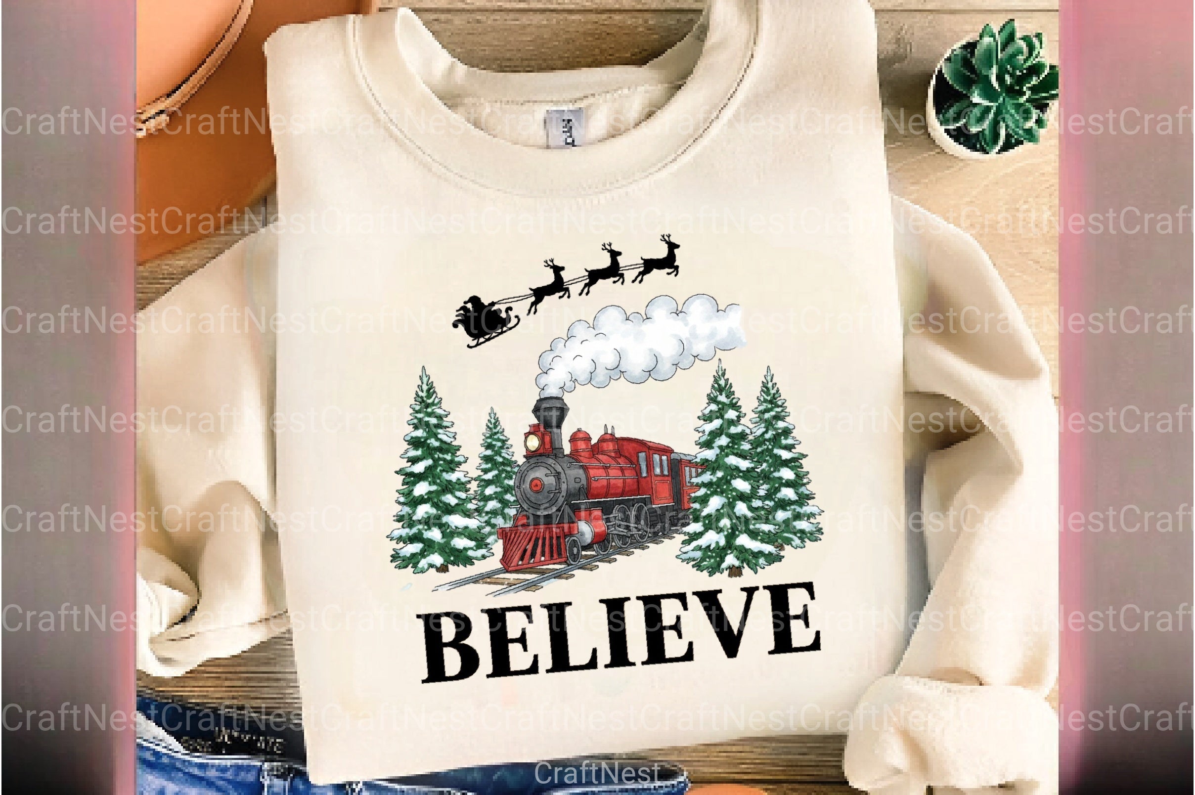 Believe North Pole Train Christmas Clipart Bundle - CraftNest - Digital Crafting and Art