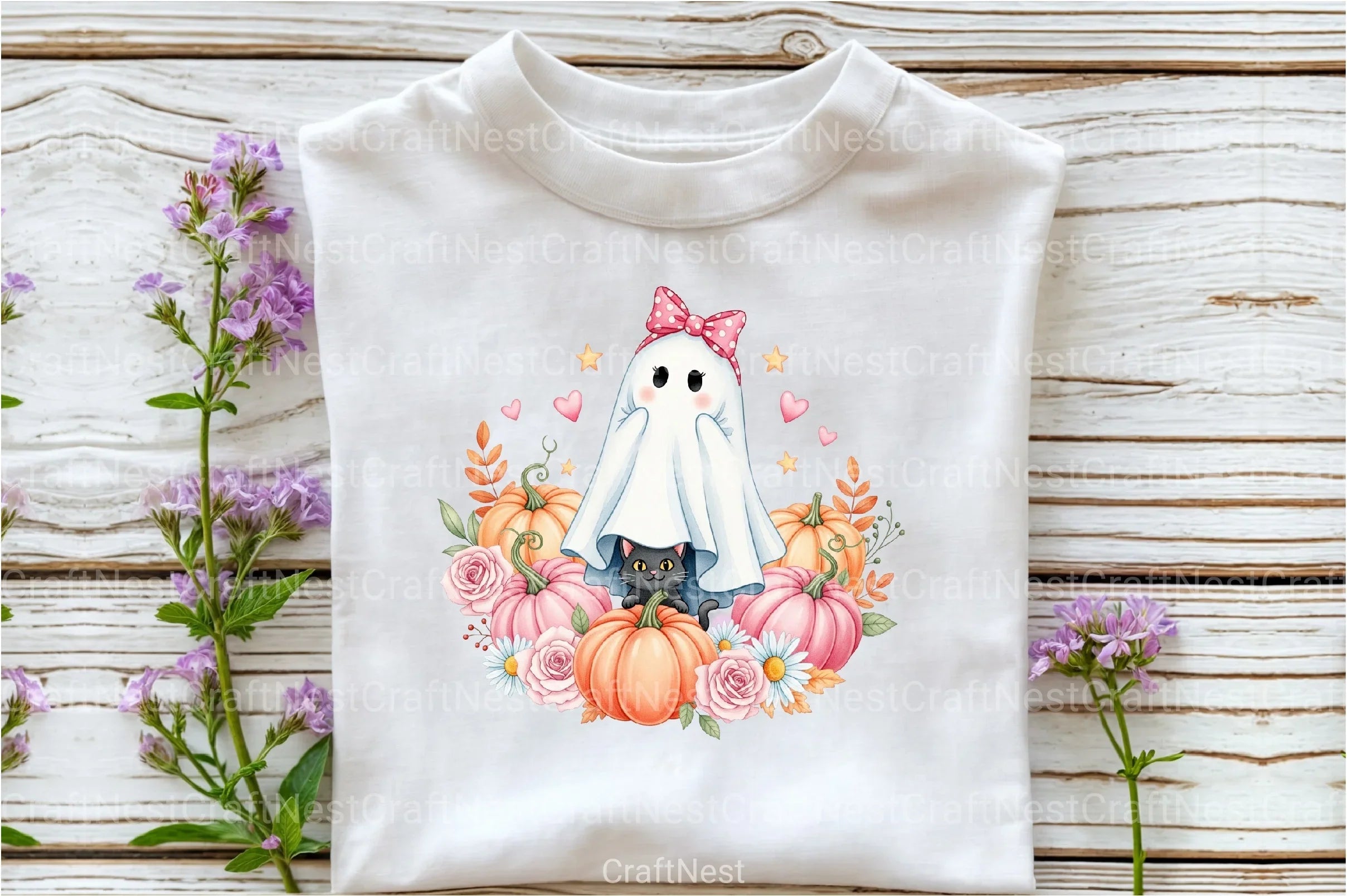 Preppy Halloween Ghost Clipart Bundle - CraftNest - Digital Crafting and Art