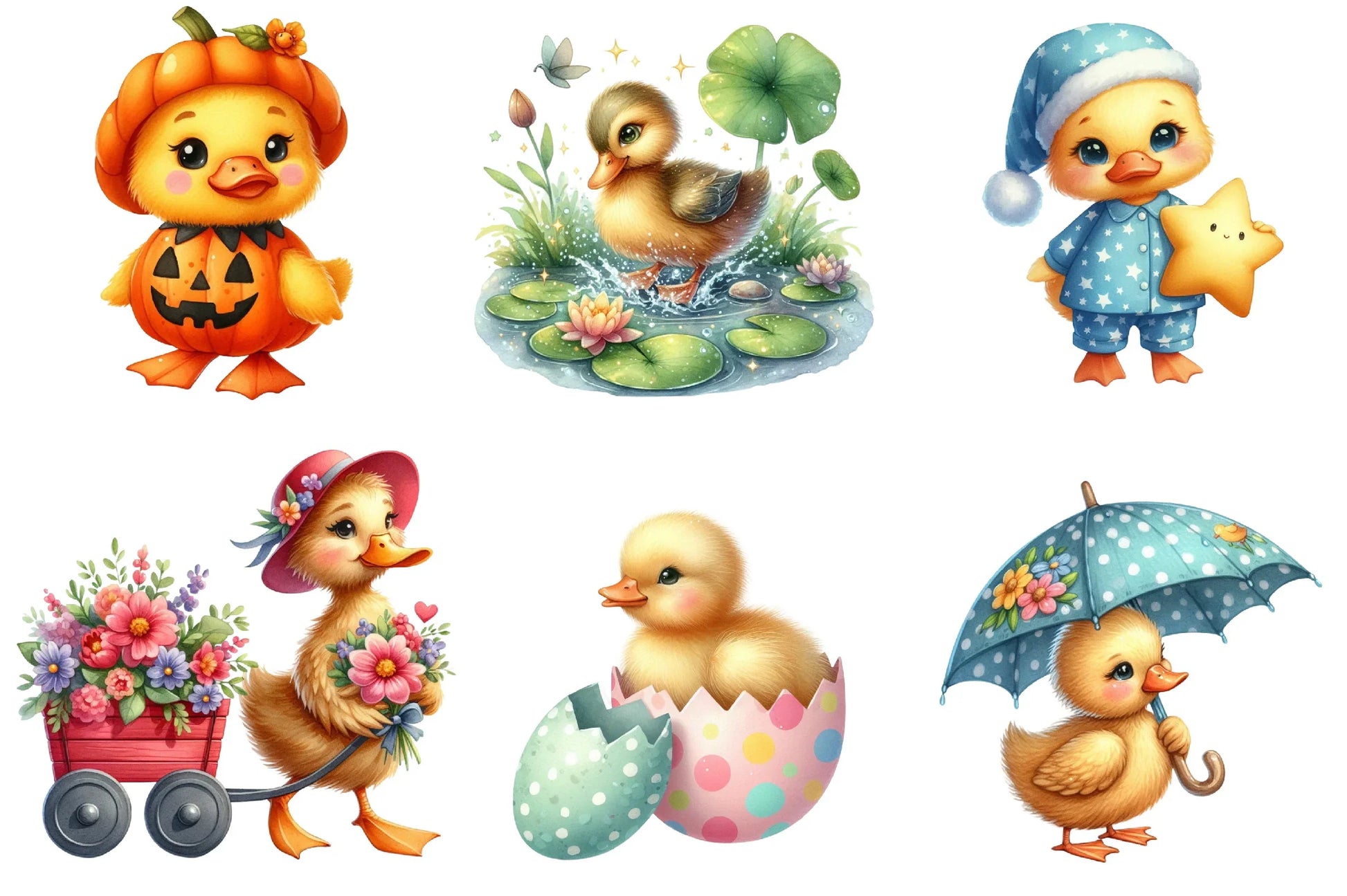 Cute Duck Clipart Bundle - CraftNest - Digital Crafting and Art