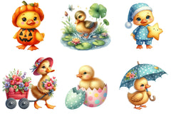 Cute Duck Clipart Bundle - CraftNest - Digital Crafting and Art