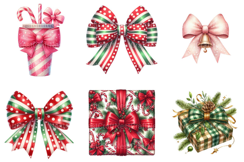 Christmas Libbey Wrap & Bow Clipart Bundle - CraftNest - Digital Crafting and Art