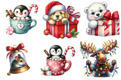 Christmas Animal Peeking Clipart Bundle 4 - CraftNest - Digital Crafting and Art