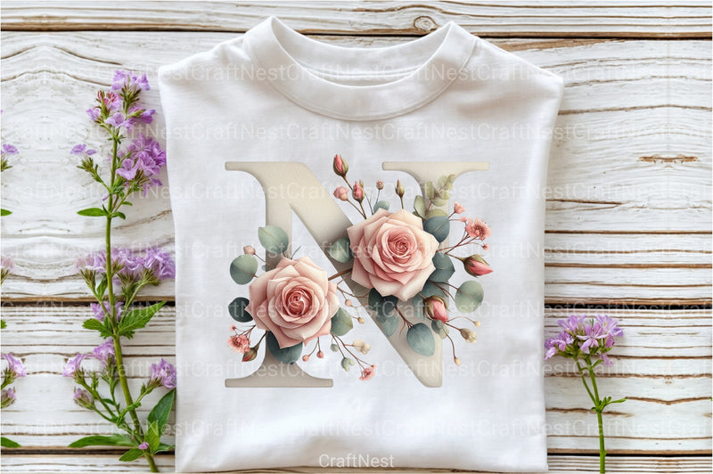 Floral Alphabet Clipart Bundle 15 - CraftNest - Digital Crafting and Art