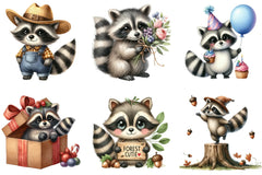 Raccoon Clipart Bundle - CraftNest - Digital Crafting and Art