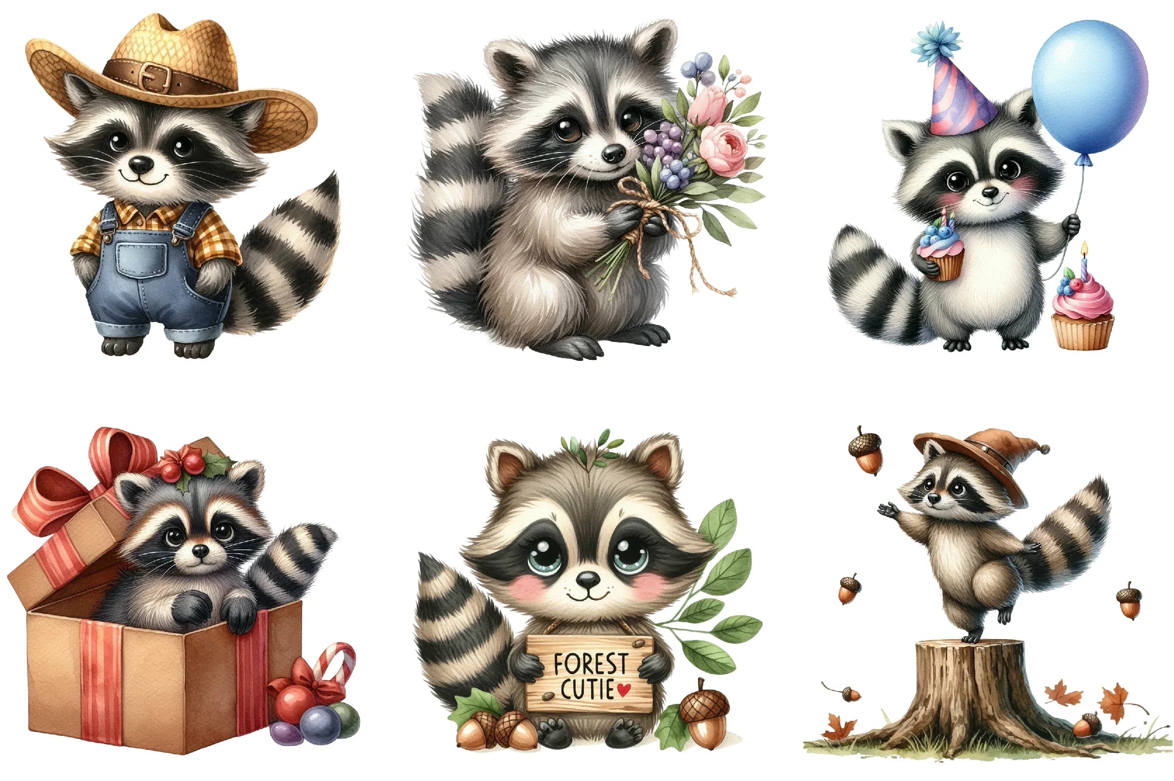Raccoon Clipart Bundle - CraftNest - Digital Crafting and Art