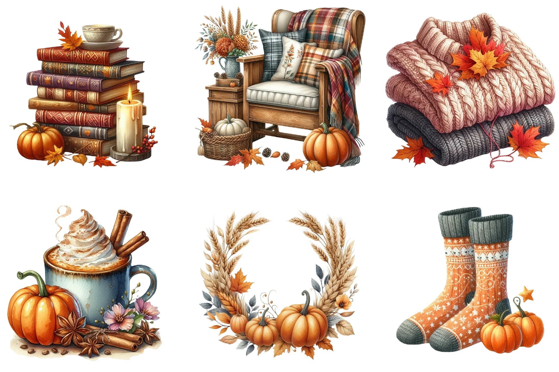 Cozy Autumn Clipart Bundle - CraftNest - Digital Crafting and Art