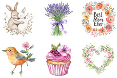 Hand Painted Mother's Day Clipart Bundle - CraftNest - Digital Crafting and Art