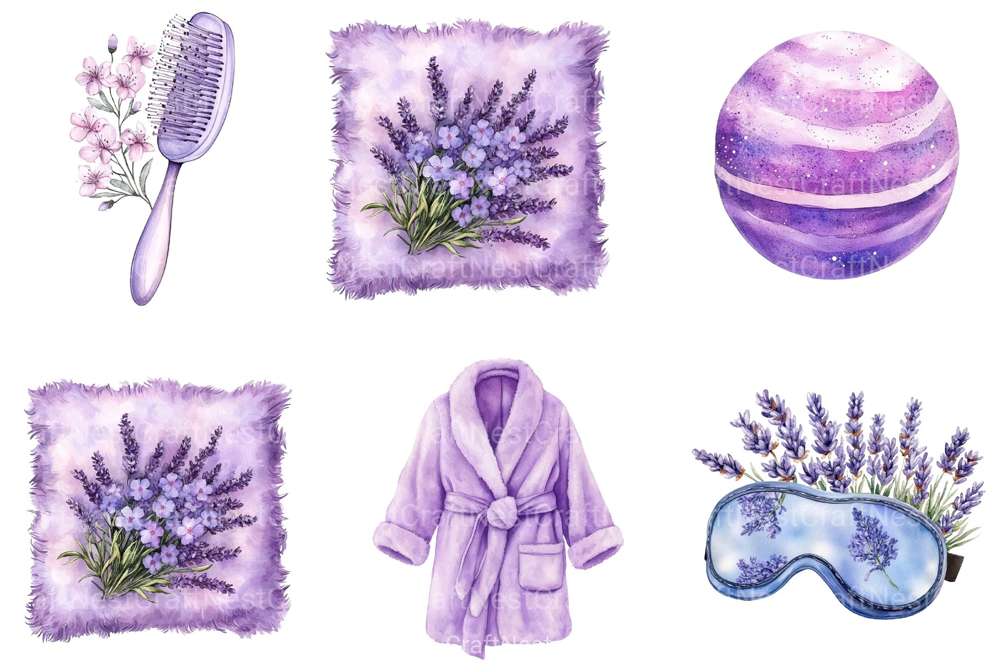 Lavender Pamper Time Clipart Bundle 2 - CraftNest - Digital Crafting and Art