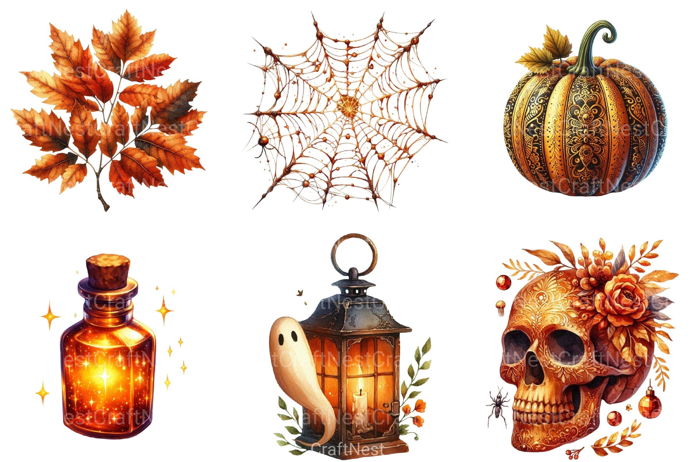 Amber Halloween Clipart Bundle - CraftNest - Digital Crafting and Art