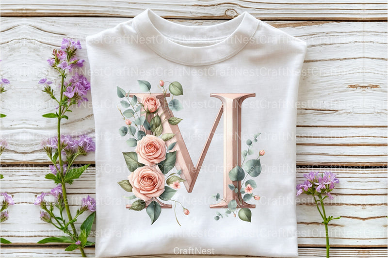 Floral Alphabet Clipart Bundle 19 - CraftNest - Digital Crafting and Art