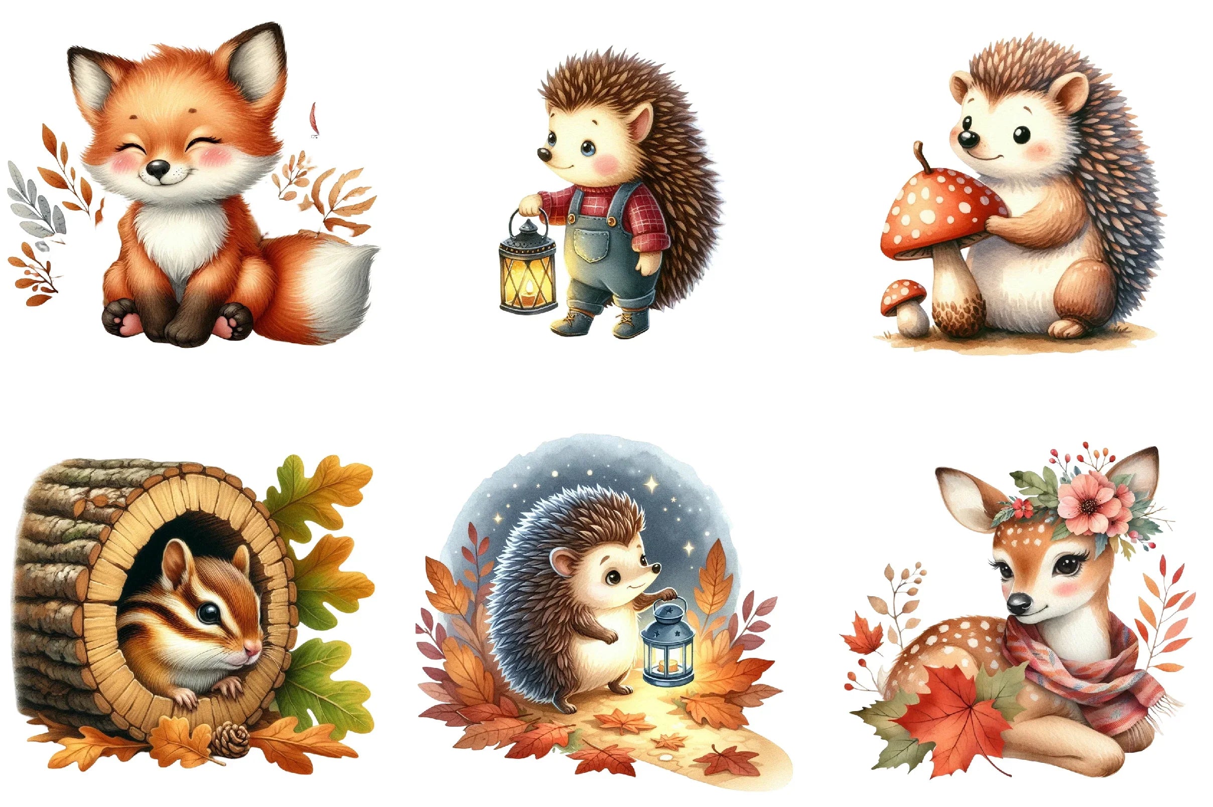 Fall Woodland Clipart Bundle - CraftNest - Digital Crafting and Art