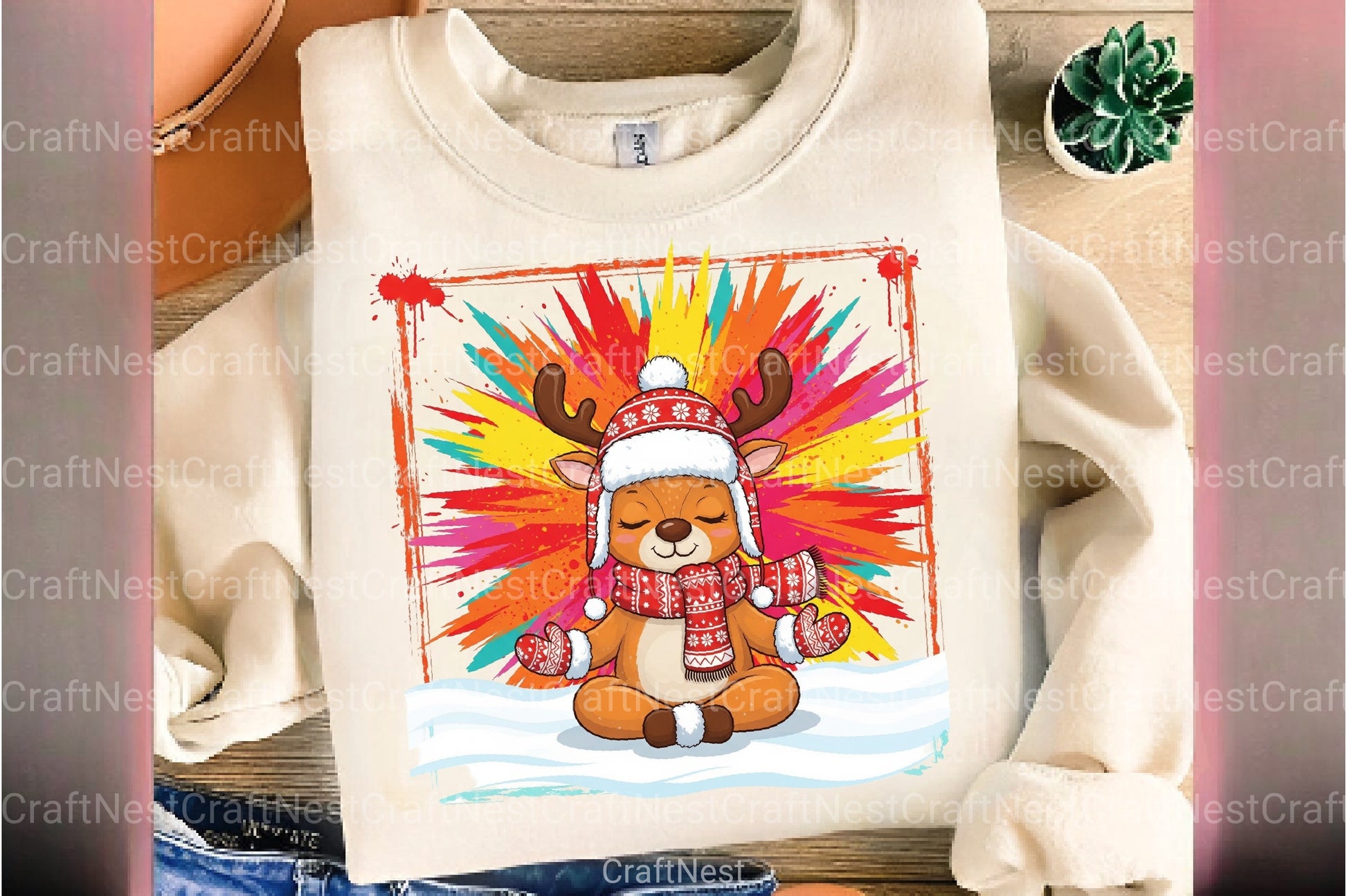 Yoga Reindeer Clipart Bundle - CraftNest - Digital Crafting and Art