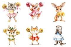 Cheerleader Animal Clipart Bundle - CraftNest - Digital Crafting and Art
