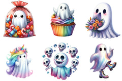 Funny Iridescent Halloween Ghost Clipart Bundle - CraftNest - Digital Crafting and Art
