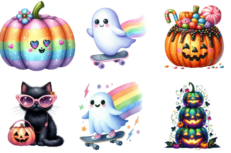 Colorful Halloween Clipart Bundle - CraftNest - Digital Crafting and Art