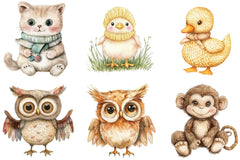 Vintage Knitted Plush Baby Animals Clipart Bundle - CraftNest - Digital Crafting and Art
