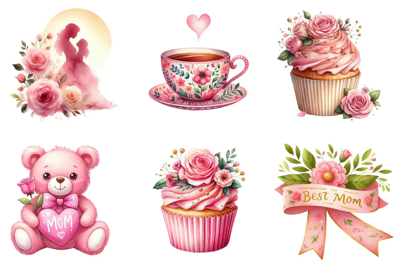 Pink Mother's Day Clipart Bundle - CraftNest - Digital Crafting and Art