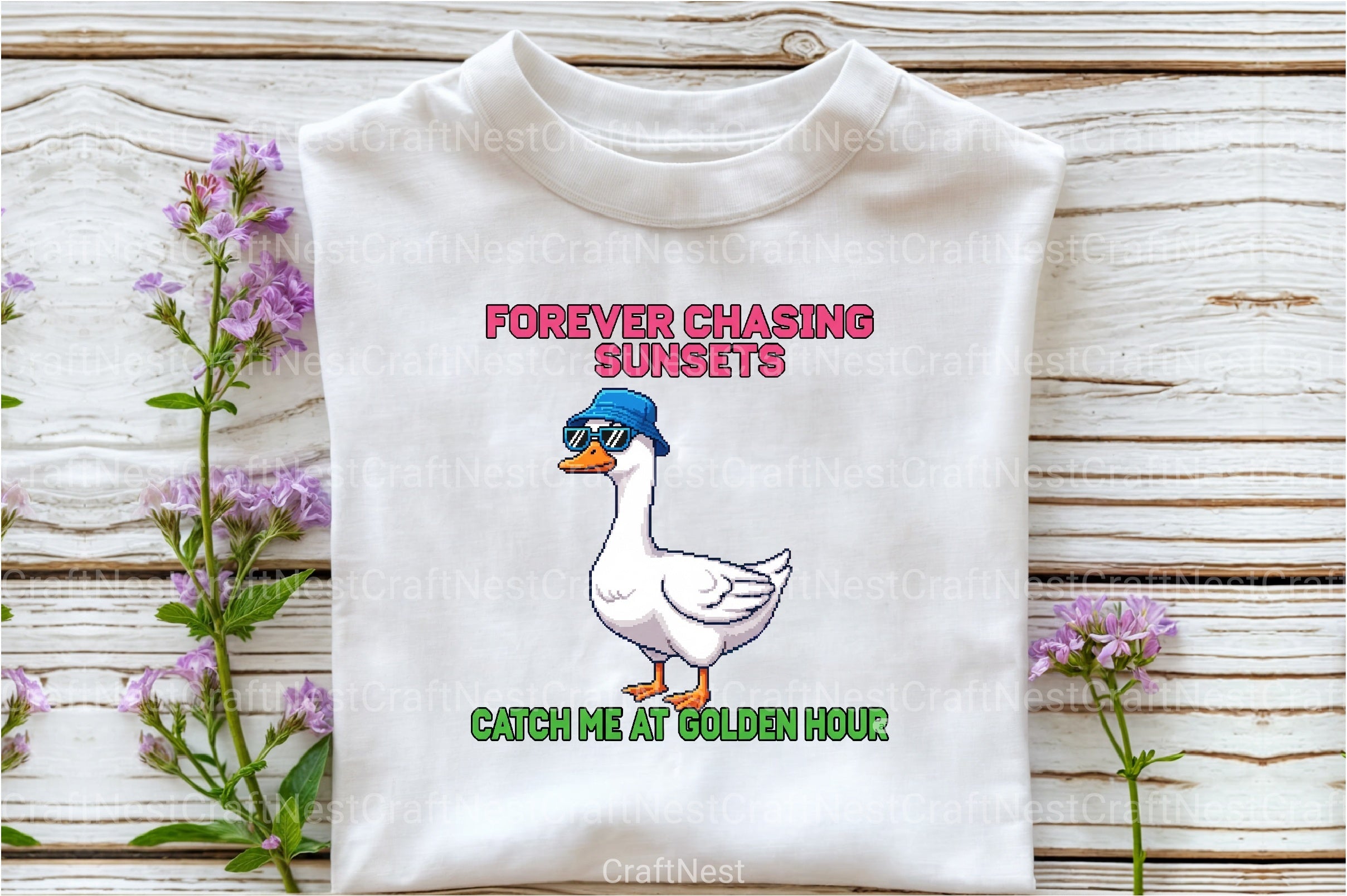 Blocky Style Funny Summer Goose Clipart Bundle 2 - CraftNest - Digital Crafting and Art