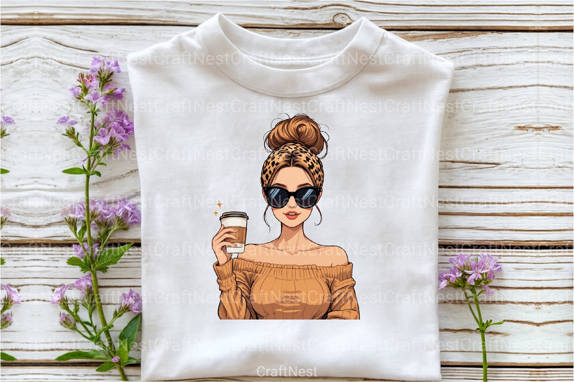 Leopard Mama Coffee Mom Bun Clipart Bundle for Mother's Day 2 - CraftNest - Digital Crafting and Art