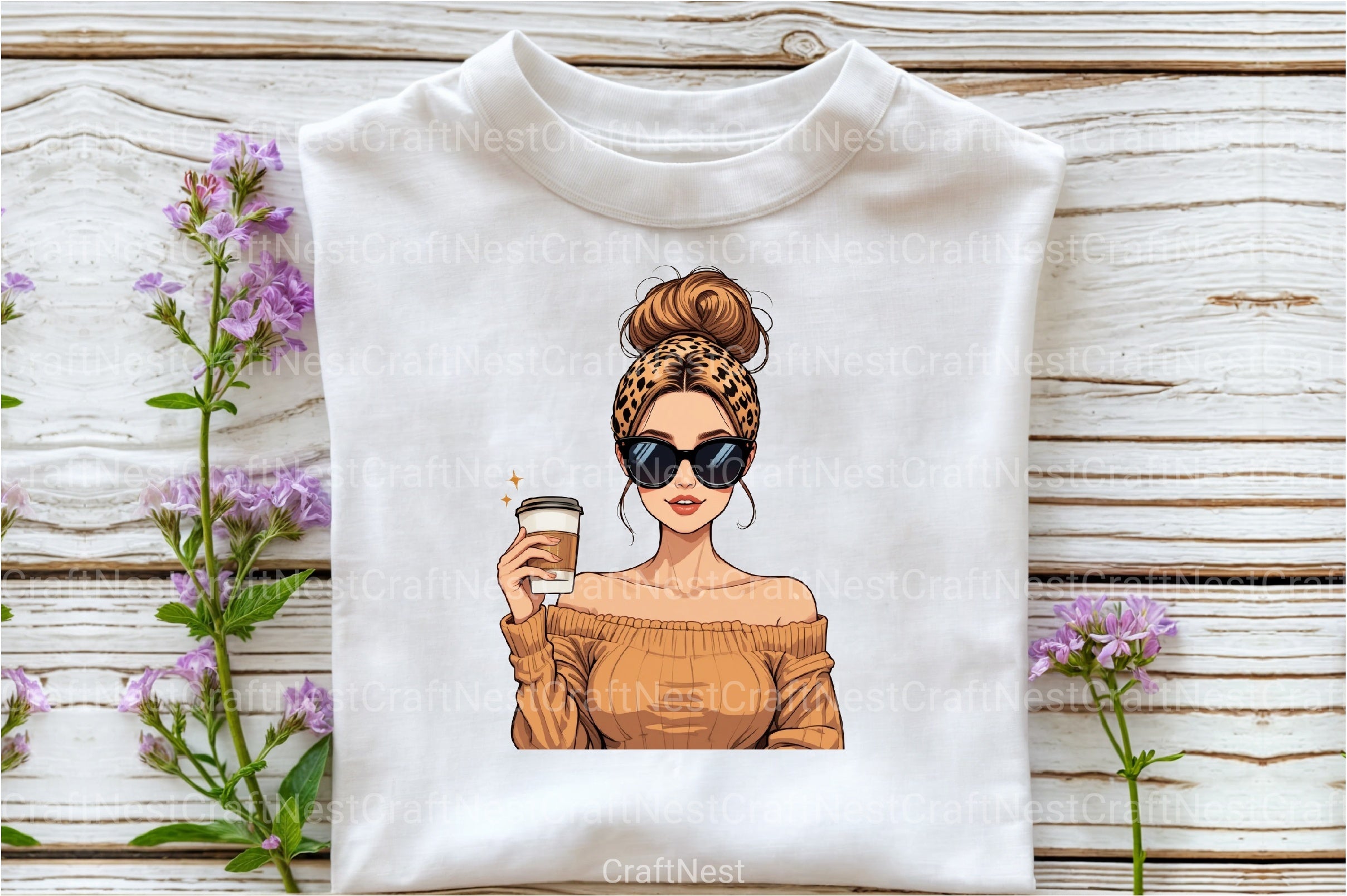 Leopard Mama Coffee Mom Bun Clipart Bundle for Mother's Day 2 - CraftNest - Digital Crafting and Art