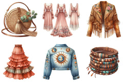 Boho Fashion Clipart Bundle - CraftNest - Digital Crafting and Art