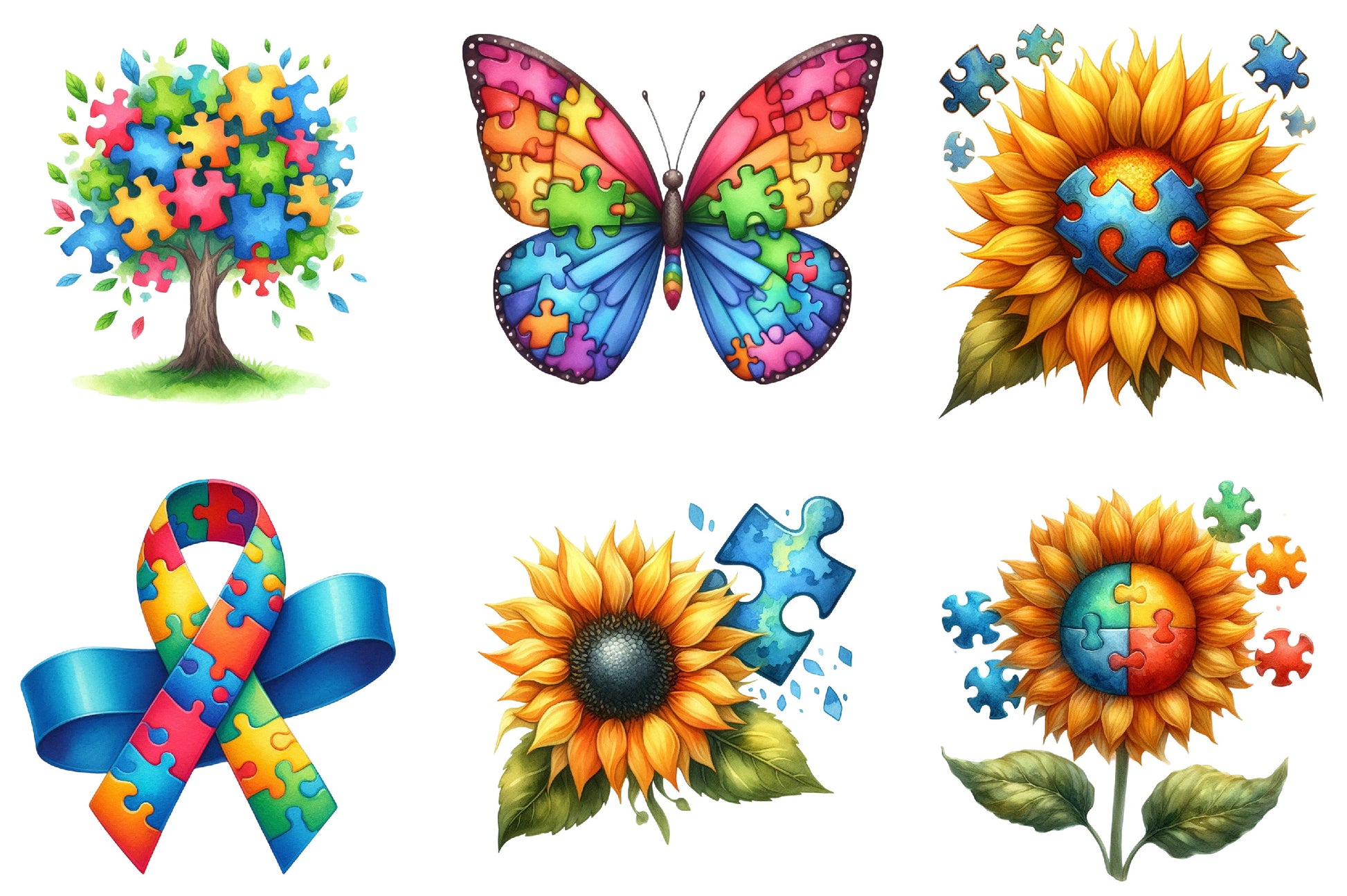 Autism Awareness Puzzle Clipart Bundle - CraftNest - Digital Crafting and Art