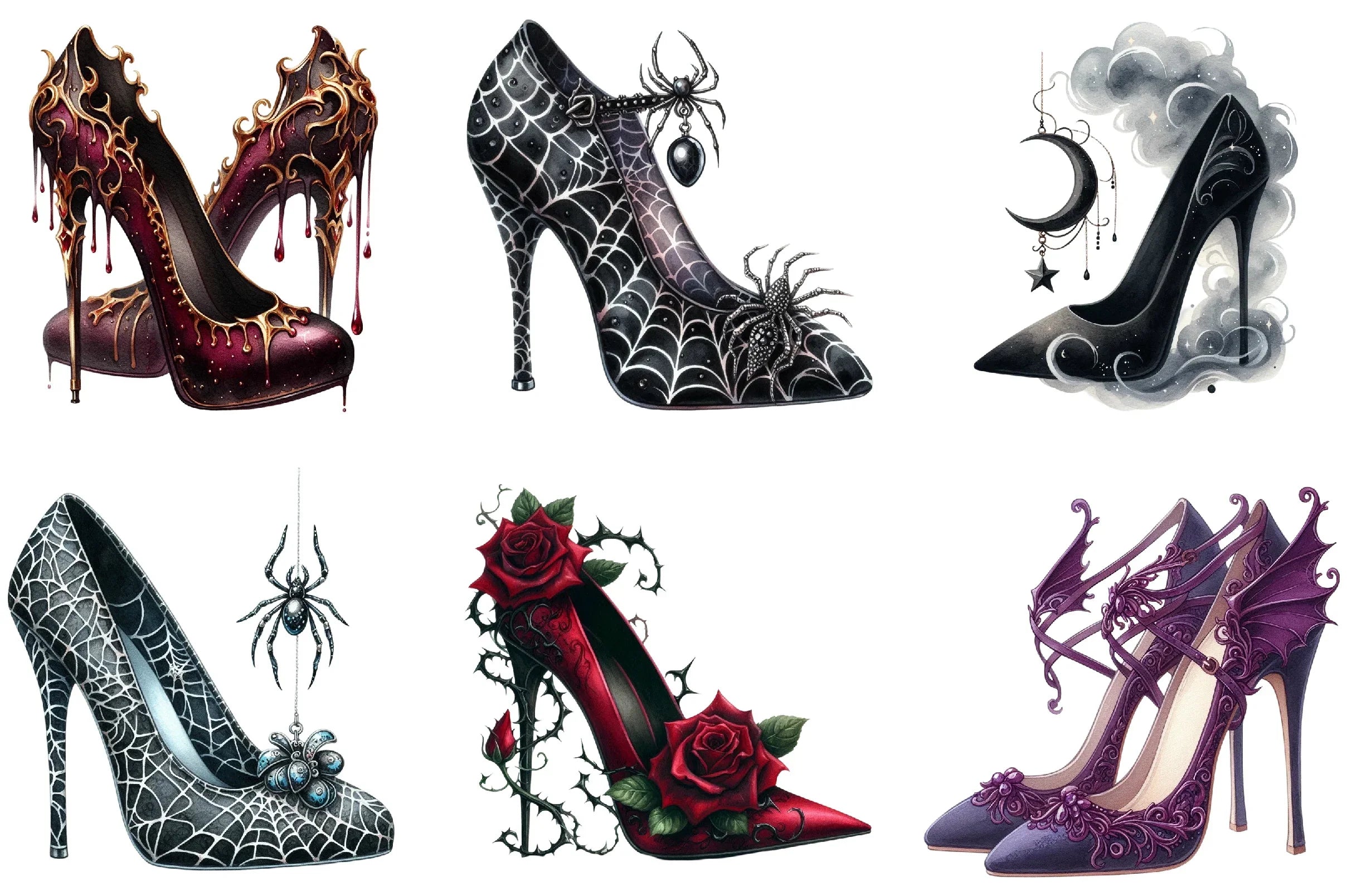 Gothic High Heel Shoes Clipart Bundle - CraftNest - Digital Crafting and Art