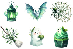 Green & White Halloween Clipart Bundle 2 - CraftNest - Digital Crafting and Art