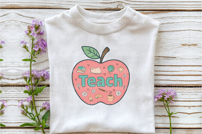 Teach Teacher Apple Clipart Bundle - CraftNest - Digital Crafting and Art