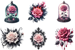 Pink Gothic Roses Clipart Bundle - CraftNest - Digital Crafting and Art