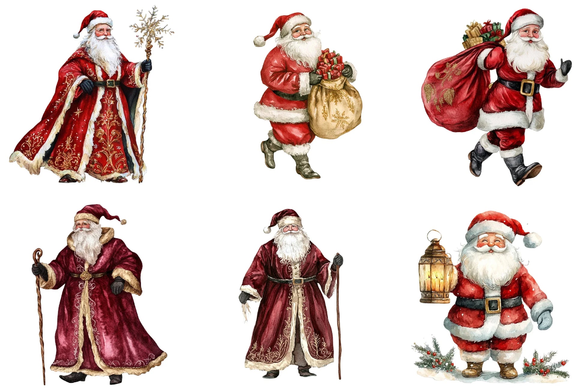 Antique Ornate Santa Clipart Bundle - CraftNest - Digital Crafting and Art