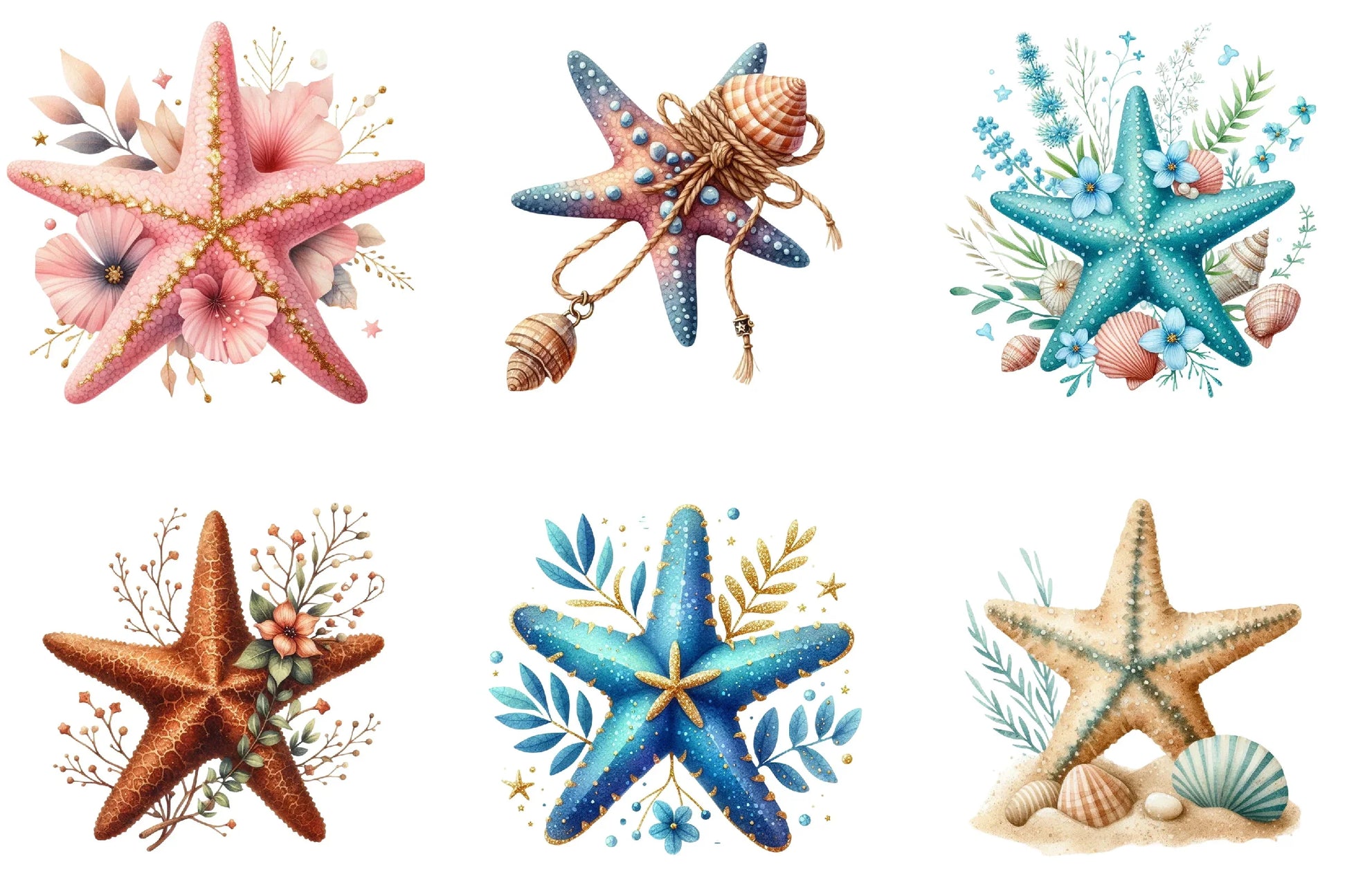 Summer Starfish Clipart Bundle - CraftNest - Digital Crafting and Art
