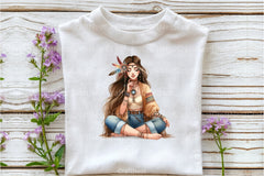 Tribal Boho Girl Clipart Bundle 1 - CraftNest - Digital Crafting and Art