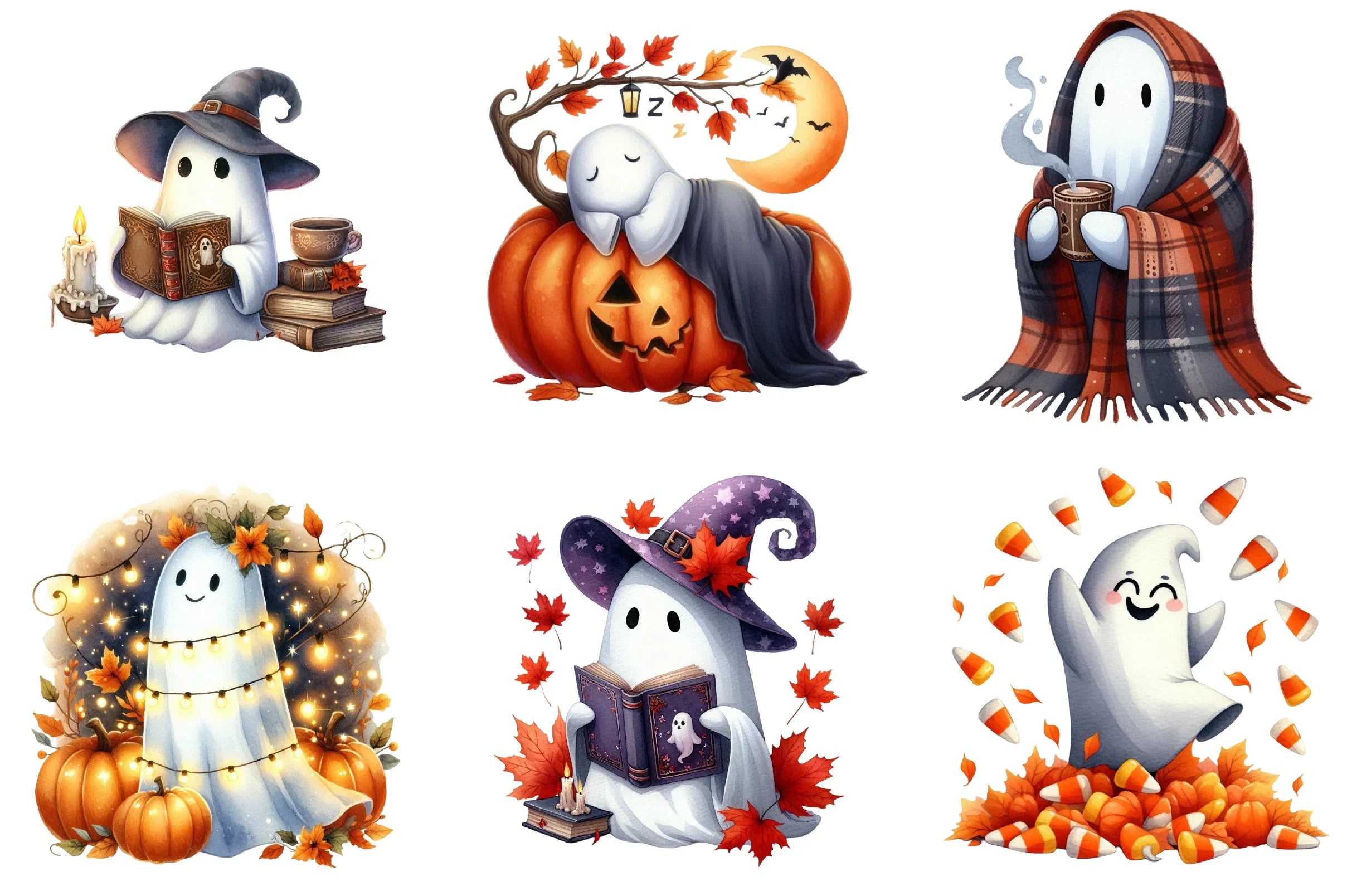Ghost Fall Halloween Clipart Bundle - CraftNest - Digital Crafting and Art