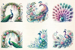 Spring Peacock Clipart Bundle - CraftNest - Digital Crafting and Art