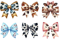Cow Print Bow Clipart Bundle - CraftNest - Digital Crafting and Art