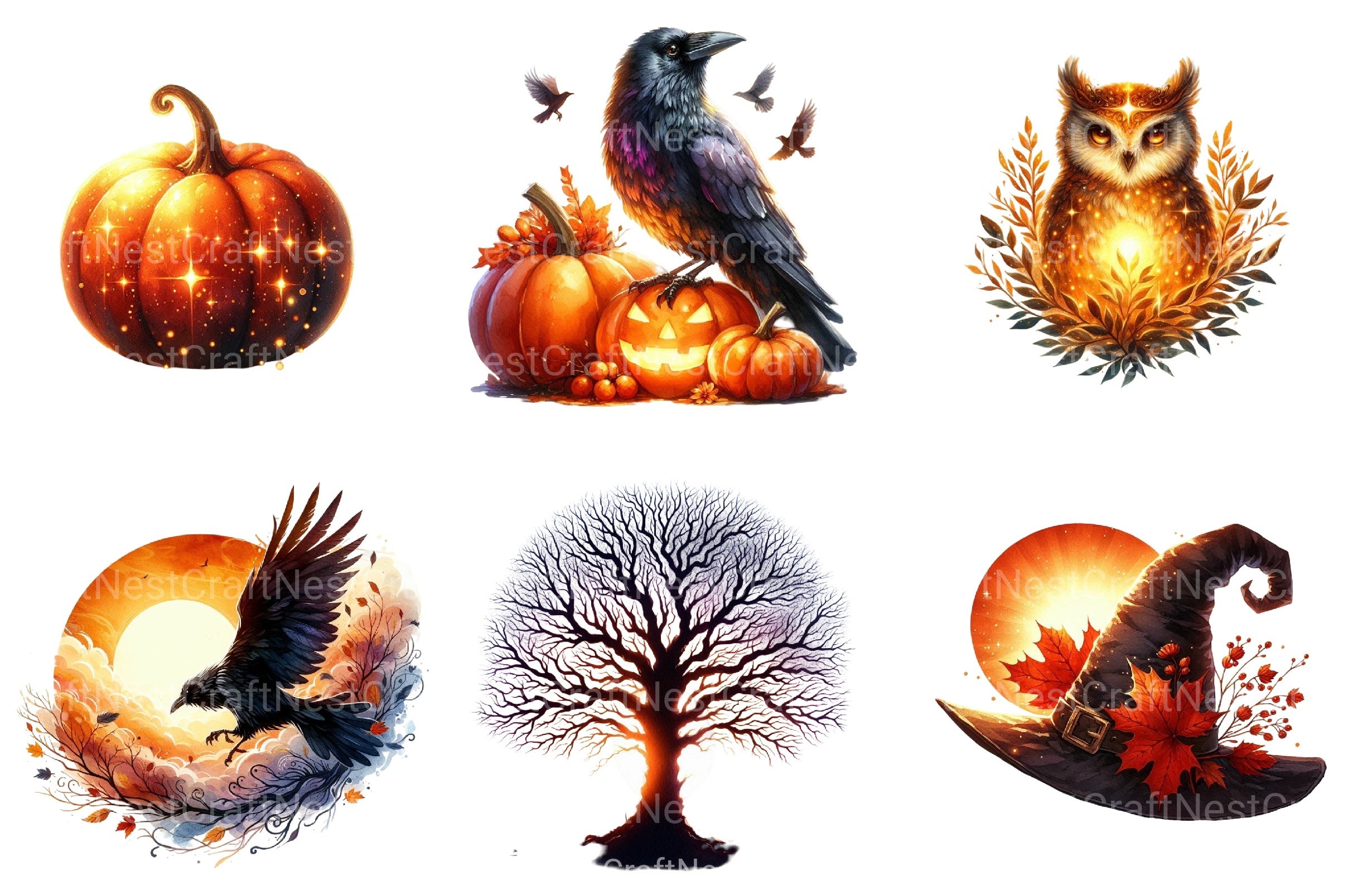 Autumn Dawn Halloween Clipart Bundle 3 - CraftNest - Digital Crafting and Art