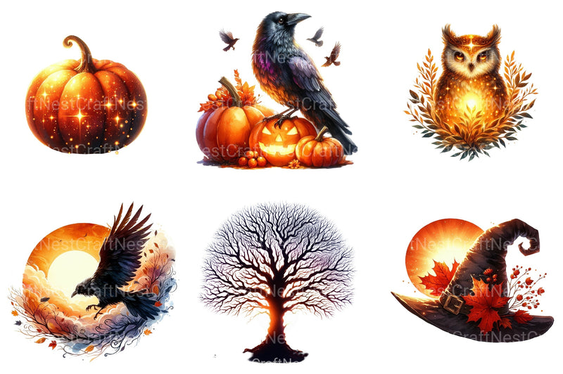 Autumn Dawn Halloween Clipart Bundle 3 - CraftNest - Digital Crafting and Art
