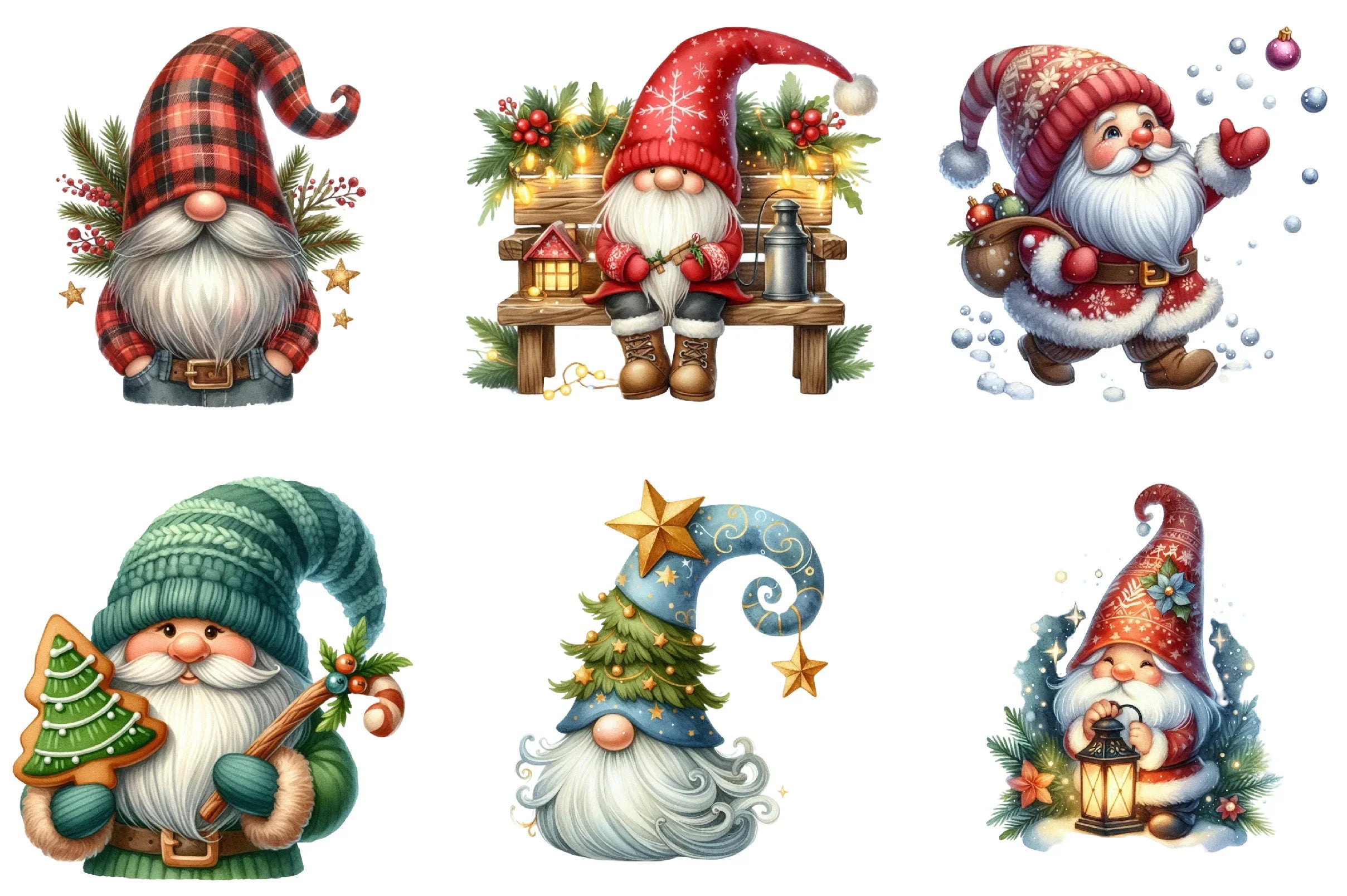 Cozy Christmas Gnomes Clipart Bundle - CraftNest - Digital Crafting and Art