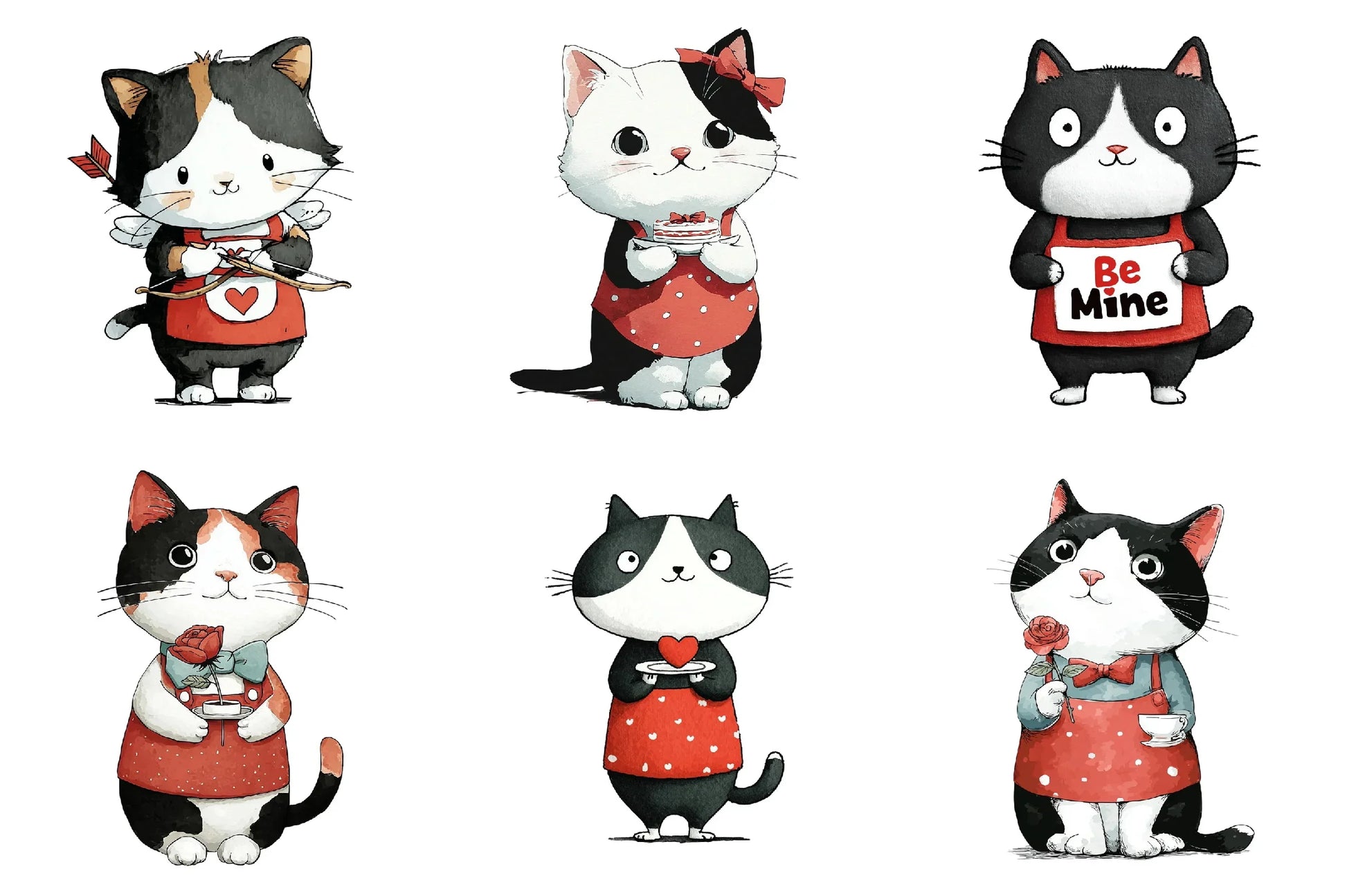 Quirky Valentine Cat Clipart Bundle - CraftNest - Digital Crafting and Art