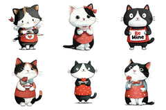 Quirky Valentine Cat Clipart Bundle - CraftNest - Digital Crafting and Art